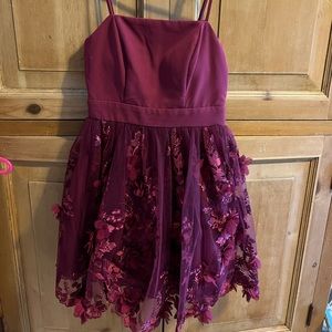 dark red flower dress